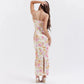 Vintage Floral Sweetheart Prom Dress Sheath Spaghetti Strap Evening Dress Long Formal Dress DP6691