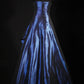 Elegant Navy Blue Satin Beaded Prom Dress A-Line Strapless Party Dress Long Formal Dress DP7003