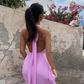 Light Lilac Halter Backless Elegant Long Party Dress, DP2179