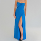 Lilac Spaghetti Straps Satin Simple Party Dress with Slit, DP2187