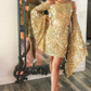 White Sequins Cut Waist Shiny Homecoming Dress, DP2167