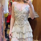 Vintage Green Embroidery Beaded Homecoming Dress A-Line Backless Party Dress Short Cocktail Dress, DP6552