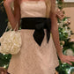 Vintage Beige Embroidery Strapless A-Line Short Party Dress Cocktail Dress Homecoming Dress DP6469