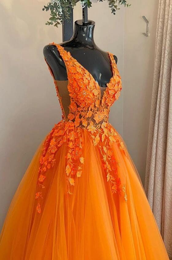 Orange Prom Dress For Girl Custom Made Evening Party Dress Formal Prom Dresses,DP0131