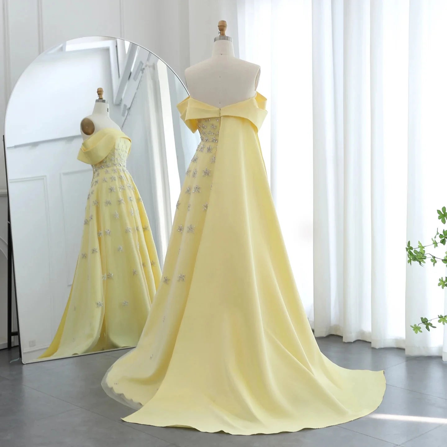 Wunderschönes, funkelndes, schulterfreies A-Linien-Ballkleid mit Paillettenstickerei, langes Abendkleid, DP6541