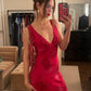 Elegant Deep V Neck Mermaid Long Party Dress Wedding Guest Dress,DP1895