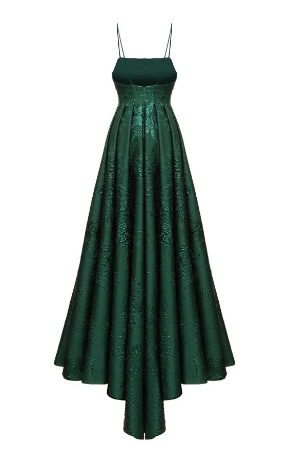 Charming Green A-Line Spaghetti Straps Classy Evening Party Dress , DP2044