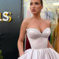 Retro Light Pink Sweetheart Strapless Design A-line Satin Party Dress Homecoming Dress DP6083