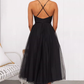 Vintage Tulle Sweetheart Spaghetti Straps Midi Evening Gown DP8143