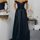 Vintage Off-the-Shoulder Satin A-Line Evening Gown DP8449