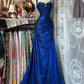 Vintage Satin Halter- Neck Sweetheart Evening Gown Beaded Ruched Mermaid Prom Dress DP7764