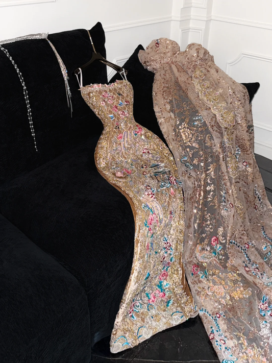 Gorgeous Shiny Beaded Exquisite Embroidery Mermaid Long Evening Dress Prom Dresses DP6202