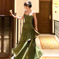 Silver Grey Straps Vintage Sheath Long Evening Party Dress DP3834