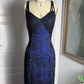 Stunning Blue Straps Mermaid Vintage Long Party Dress Evening Gown, DP3403