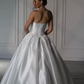 Elegant Satin Lace Applique Bridal Gown Sweetheart Strapless Wedding Dress DP8396