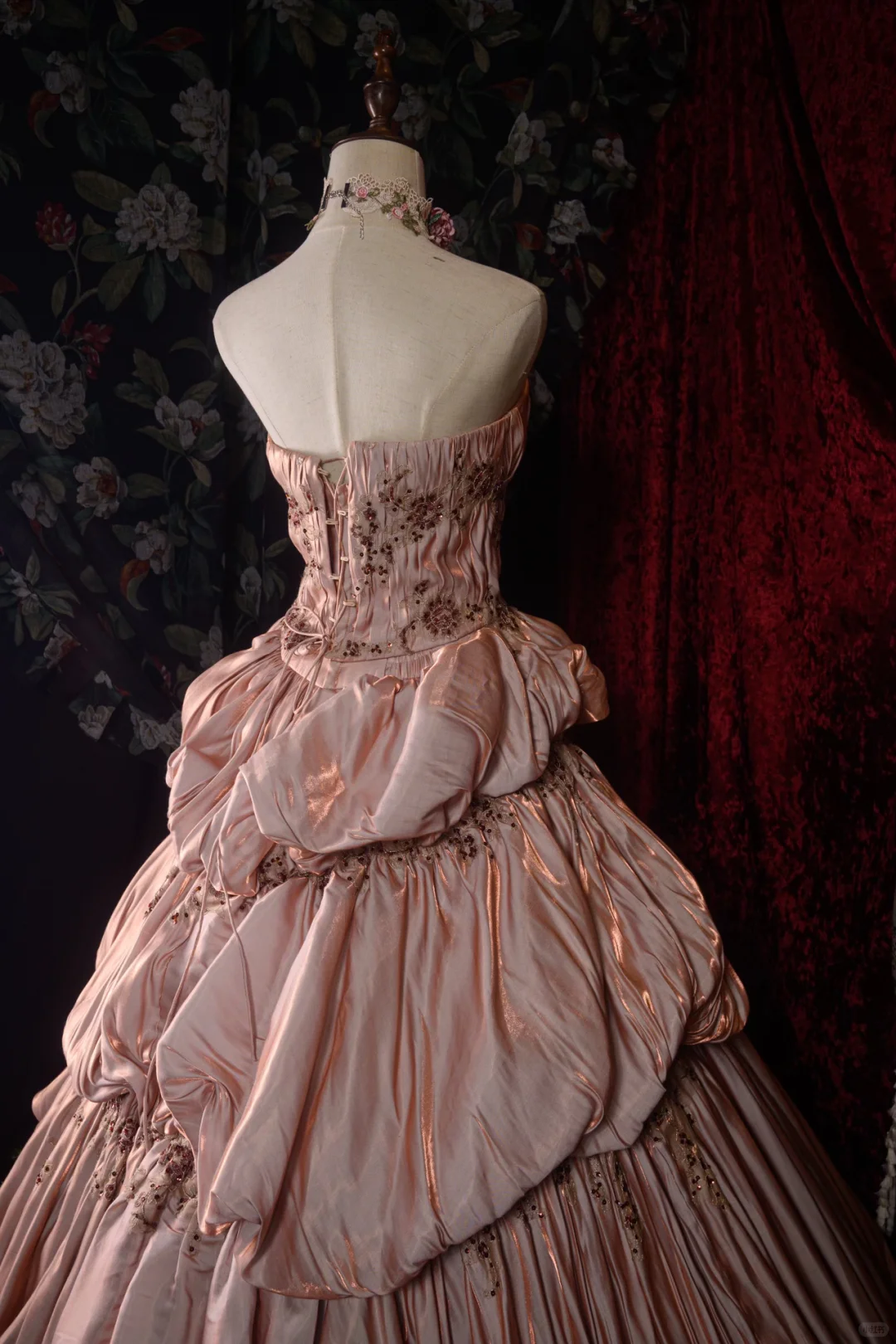 Vintage-Inspired Tiered Ruffle Strapless Beaded Sweet 16 Quinceanera Ball Gown DP7407