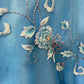 Elegant Ocean Blue Off-the-Shoulder Mermaid Satin & Embroidery Prom Dress DP8180
