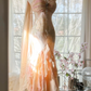 Vintage Mermaid Beaded Floral Design Romantic Chiffon Evening Dress Prom Dress DP6019