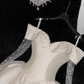 Elegant Ivory Off-the-shoulder Simple Design A-Line Satin Short Homecoming Dress Party Dress DP6195