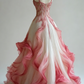 Elegant Pink Ombre Straps A-Line Party Dress Retro Wedding Dress DP4178