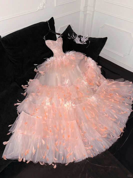 Gorgeous Shiny Beaded Sweetheart Princess Dress A-Line Floor-length Evening Dress Prom Dresses DP6199