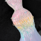 Chic Pastel Rainbow Ombre Sequin Mermaid Detachable Spaghetti Strap Beaded Formal Evening Gown DP7350