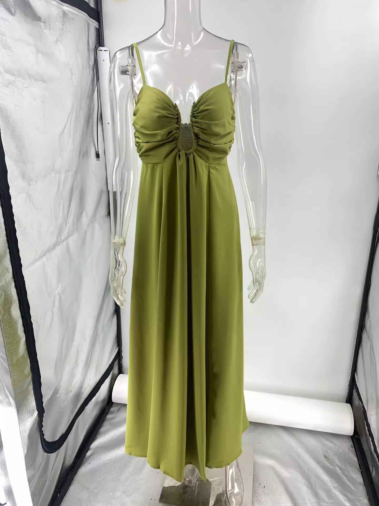 Luxury Elegant Olive Green Sweetheart Chiffon Evening Dress DP8098
