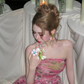 Vintage Pink Floral Strapless Mermaid Design Elegant Prom Dress Evening Dress DP6249