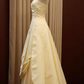 Vintage Strapless Ivory Satin A-Line Wedding Dress DP8380