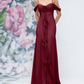 Elegant Off-the-Shoulder Spaghetti Strap 3D Floral Chiffon Neck Scarf Prom Dress DP8461