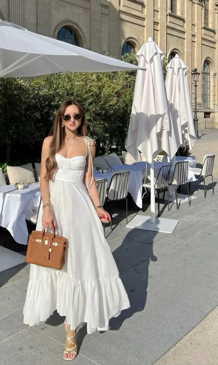 White Spaghetti Straps A-Line Fashion Summer Dress Long Party Dress, DP3207