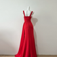 Glamorous Red Satin Mermaid Prom Dress Sweetheart Ruched Split Formal Evening Gown DP8247