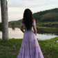 Elegant Lavender Off-the-Shoulder Tiered Tulle A-Line Prom Dress DP8457