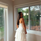 Elegant White Strapless Pleated A-Line Chiffon Long Party Dress, DP2257