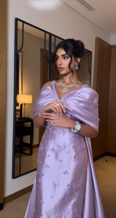 Robe de bal vintage en satin lilas, fourreau, cape perlée, robe de soirée longue, robe formelle DP6713