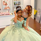 Sage Green Sweet 16 Quinceanera Dress Ball Gown Birthday Party Dress, DP3632