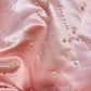Robe de soirée rose romantique sans bretelles en satin et tulle perlé, coupe trapèze DP7926