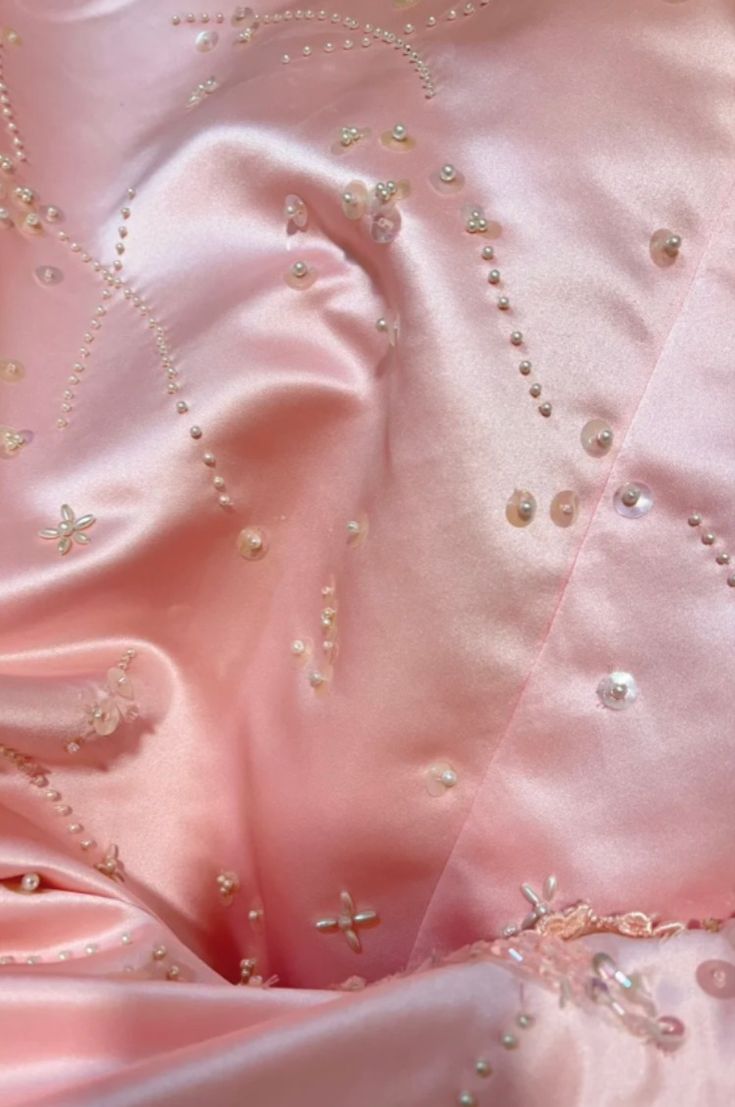 Robe de soirée rose romantique sans bretelles en satin et tulle perlé, coupe trapèze DP7926