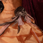 Glamorous Orange Off-the-Shoulder Beaded Ruffled Tulle Ball Gown DP8350