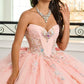 Elegant Off-the-Shoulder 3D Floral Applique Glitter Tulle Sweet 15 Quinceanera Ball Gown DP8174