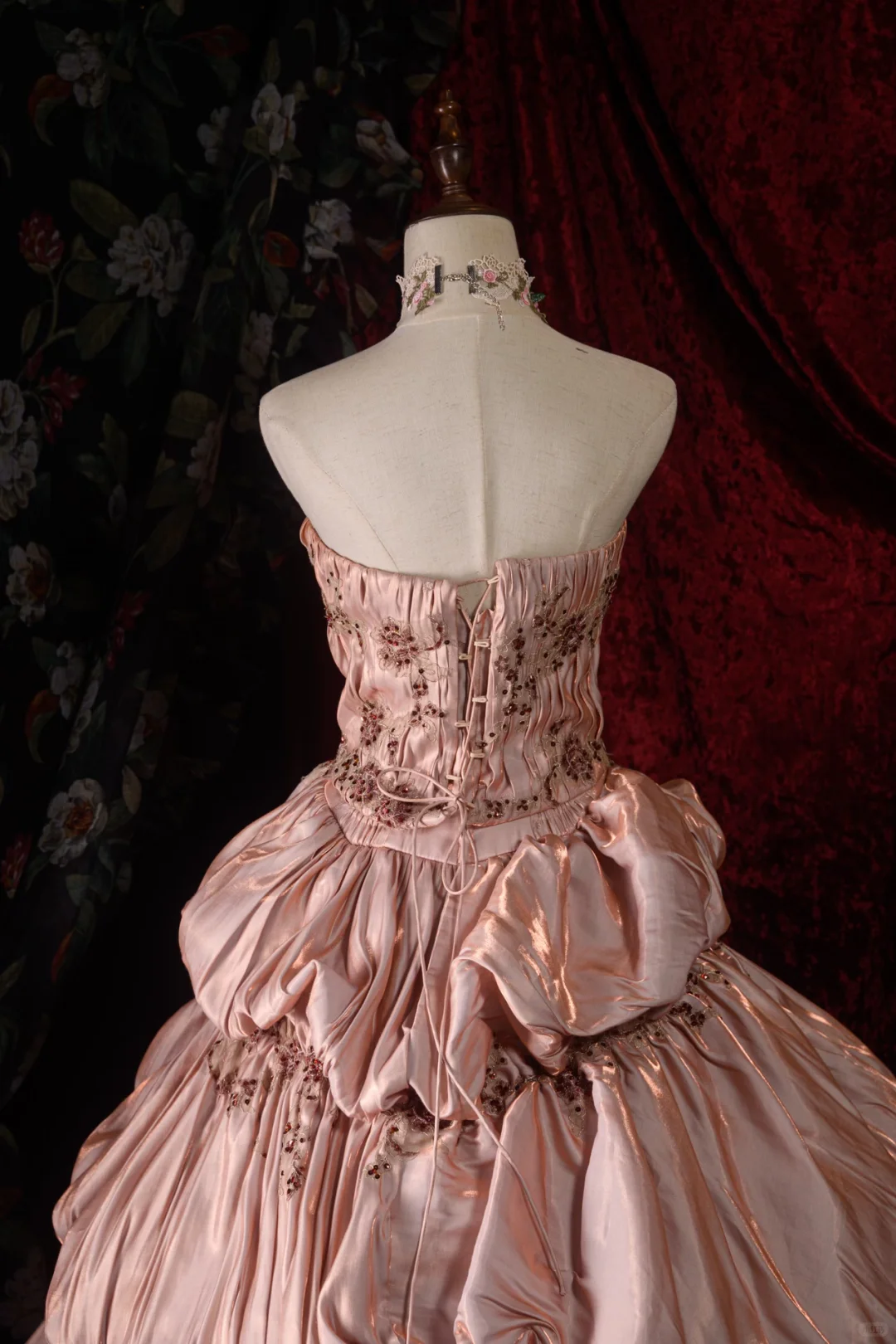 Vintage-Inspired Tiered Ruffle Strapless Beaded Sweet 16 Quinceanera Ball Gown DP7407