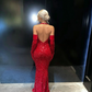 Gorgeous Sequined Mermaid Halter-Neck Formal Prom Dress Long Evening Gown BL18608
