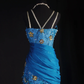 Glamorous Royal Blue Mermaid V-Neck Sleeveless Lace Embroidery Beaded Evening Gown DP7379
