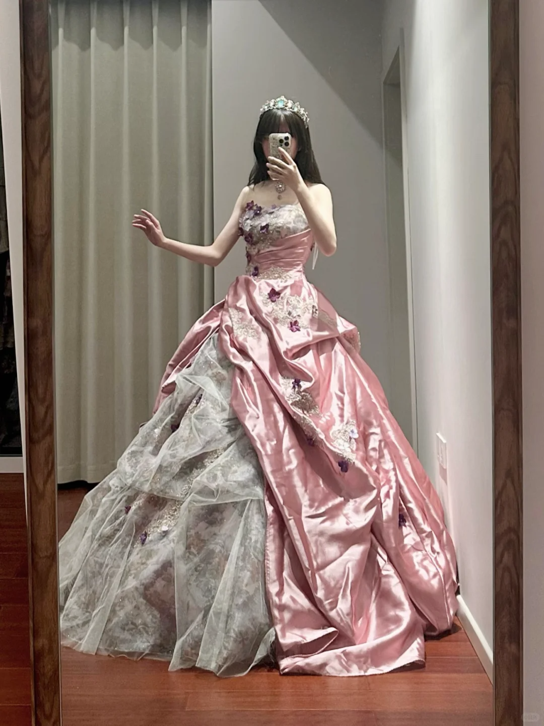Glamorous Strapless 3D Floral Embroidery Princess Sweet 16 Quinceanera Ball Gown DP7546