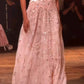 Vintage Pink Glittering Sequin Beaded Prom Dress A-Line Evening Gown Strapless Party Dress Long Formal Dress DP6886