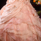 Gorgeous Pink Strapless Beaded Embroidery Satin Sweet 16 Quinceanera Ball Gown  DP7418