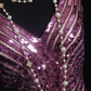 Glamorous Lavender Mermaid Sequin Beaded Sparkly V-Neck Sleeveless Formal Evening Gown DP7372