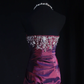 Glamorous Purple Satin Mermaid Strapless Embroidery Beaded Evening Gown DP7383