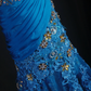 Glamorous Royal Blue Mermaid V-Neck Sleeveless Lace Embroidery Beaded Evening Gown DP7379