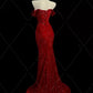 Enchanting Shiny Sequin Sweetheart Off-the-shoulder Mermaid Floor-length High Slit Prom Dress Evening Dress DP6334